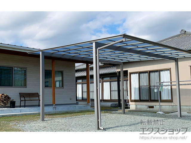 静岡県富士宮市ののカーポート ソリッドポート ワイド 積雪〜20cm対応 施工例