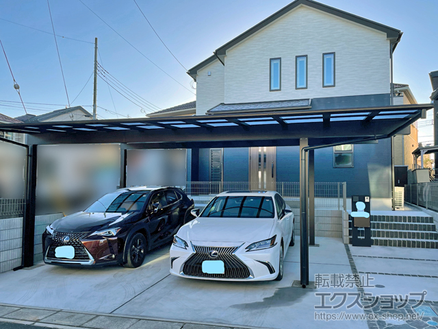 埼玉県狭山市ののカーポート エフルージュ ツインプラス FIRST 積雪〜20cm対応 施工例