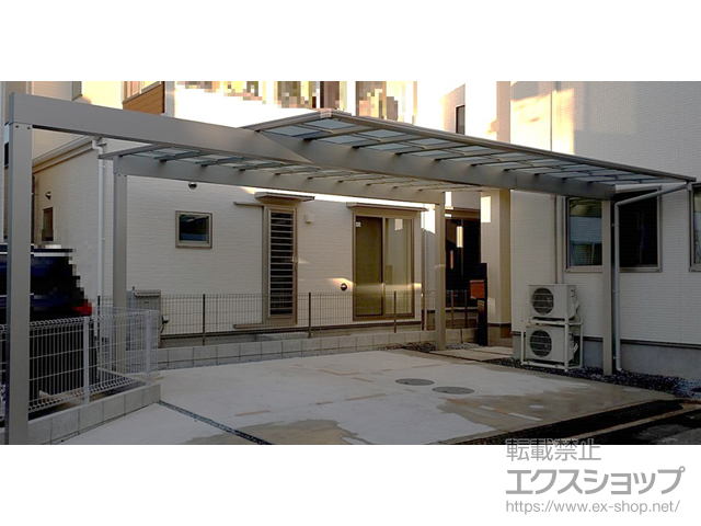広島県廿日市市ののカーポート エフルージュ ツイン FIRST 積雪〜20cm対応/梁延長W80×1 施工例