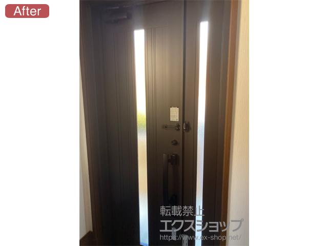 千葉県佐倉市のLIXIL リクシル（トステム）の玄関ドア リシェント玄関ドア3 アルミ仕様 親子仕様(ランマ無)R C12N型 ※手動仕様 施工例