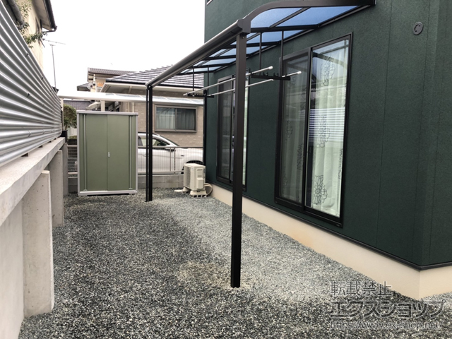 熊本県熊本市ののテラス屋根 ソラリア R型 テラスタイプ 単体 積雪〜20cm対応 施工例