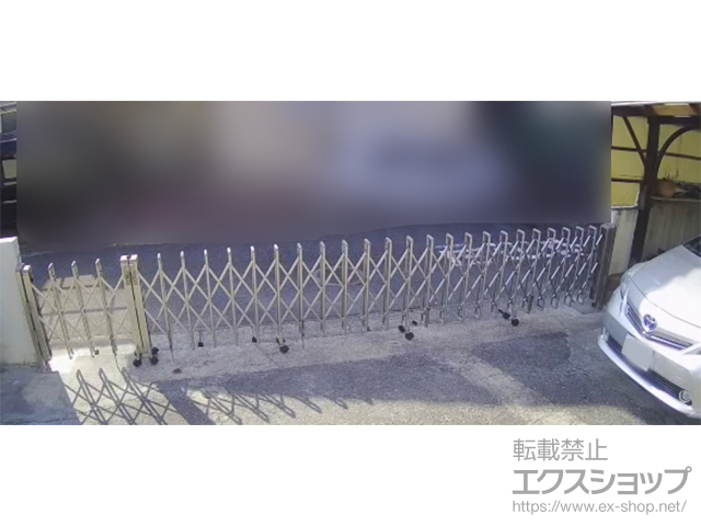 福岡県福岡市ののカーゲート レイオス4型 ノンレール 両開き親子　10-50W 施工例
