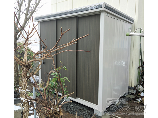 福島県耶麻郡猪苗代町のの物置・屋外倉庫 エルモ 積雪型 2220×1520×2120（LMDS-2215） LMDS-2215-DW 施工例