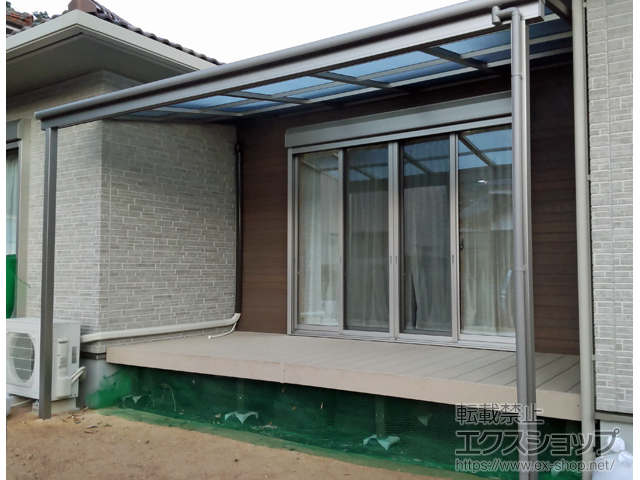 山口県萩市ののテラス屋根 スピーネ F型 テラスタイプ 単体 積雪〜20cm対応 施工例