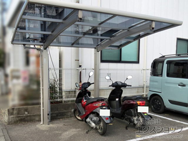 徳島県板野郡藍住町ののサイクルポート・駐輪場 プレシオスポート ミニ 積雪〜20cm対応＋着脱式サポート柱 2本入り 施工例