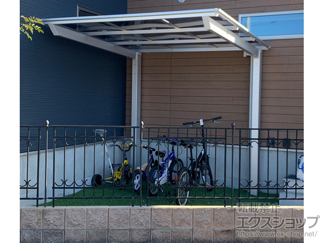 福岡県福岡市ののサイクルポート・駐輪場 ネスカFミニ (フラットスタイル) 積雪〜20cm対応 施工例