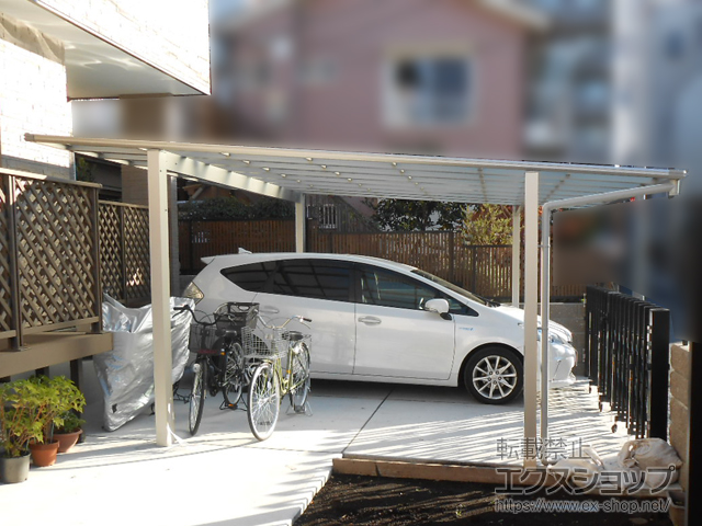 東京都小金井市ののカーポート エフルージュ ツイン FIRST 積雪〜20cm対応 施工例