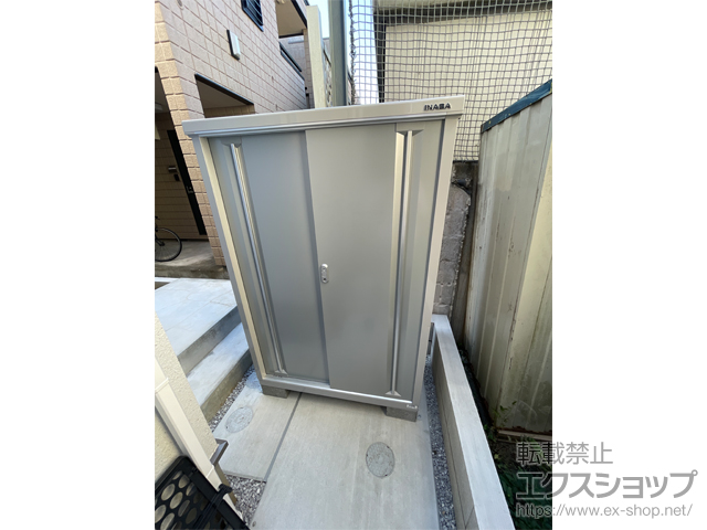 東京都中野区のの物置・屋外倉庫 シンプリー 一般型 1100×515×1603 MJX-115D-P-PS 施工例