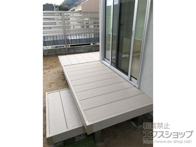 山口県周南市ののウッドデッキ リウッドデッキ 200+ 独立式 リウッド ステップ2型 施工例