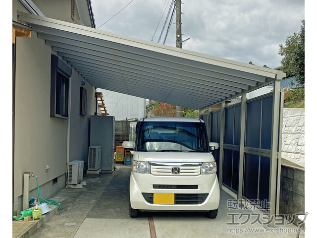 長崎県諫早市ののテラス屋根 ソラリア F型 ビッグサイズ 連棟 積雪〜20cm対応 施工例