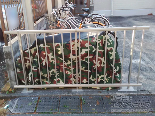 東京都練馬区ののフェンス・柵・塀、サイクルポート・自転車置き場 ミエッタフェンス 防犯たて格子タイプ 自由柱施工 施工例