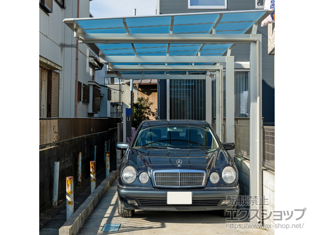 東京都葛飾区ののカーポート ニューマイリッシュ 縦連棟 逆勾配 前下がり 積雪〜20cm対応 施工例