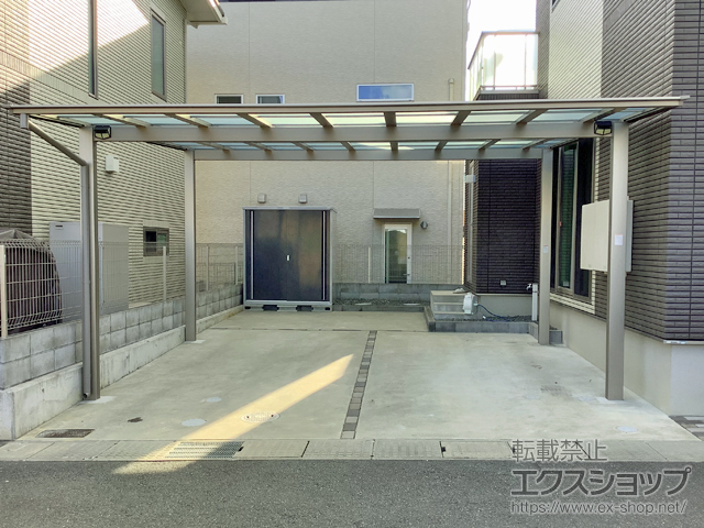 兵庫県明石市ののカーポート ネスカF (フラットスタイル) ワイド 積雪〜20cm対応 施工例