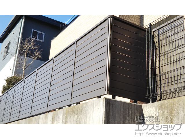 千葉県千葉市ののフェンス・柵 フェンスAB YL2型 横ルーバー2 フリーポールタイプ 施工例
