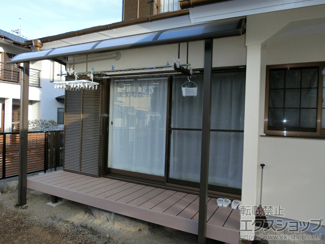 静岡県三島市ののテラス屋根 スピーネ R型 テラスタイプ 単体 積雪〜20cm対応 施工例