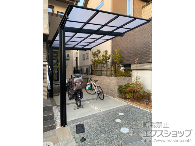 大阪府吹田市ののカーポート ネスカF (フラットスタイル) 積雪〜20cm対応 施工例