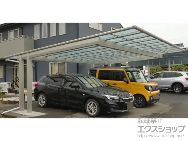 長野県須坂市のYKKAPのカーポート エフルージュツインEX FIRST 後方支持タイプ 積雪～20cm対応 施工例