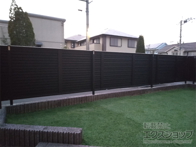 長崎県長崎市ののフェンス・柵 ミエーネフェンス 目隠しルーバータイプ　自由柱施工 施工例