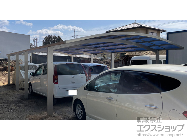 福島県須賀川市ののカーポート プレシオスポート ワイド 縦連棟 積雪〜20cm対応 施工例