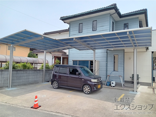 徳島県板野郡藍住町ののカーポート エフルージュグラン　積雪〜20cm対応+エフルージュグラン 着脱式サポート ハイロング用 施工例