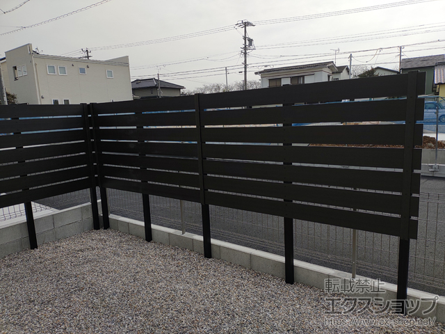 愛知県豊橋市ののフェンス・柵 プラドoneフェンス ジョイントあり仕様 板材7段 板隙間20mm 施工例