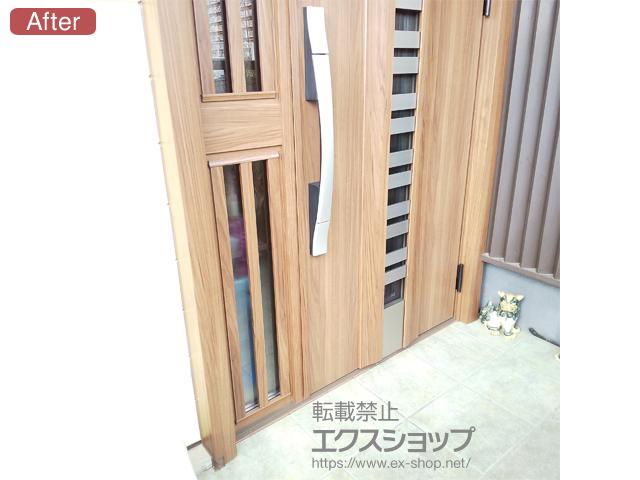 愛知県名古屋市のの玄関ドア リシェント玄関ドア3 断熱K4仕様 片袖飾り 仕様(ランマ無し)R G82型 ※リモコンタイプ 施工例