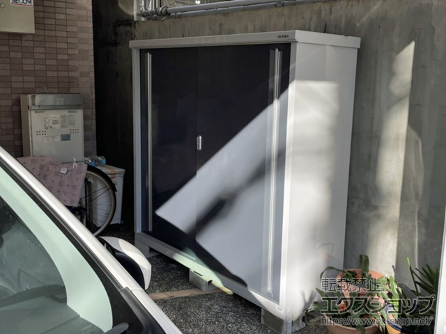 大阪府大阪市のの物置・屋外倉庫 シンプリー 一般型 1740×515×1603 MJX-175D-P-CG 施工例