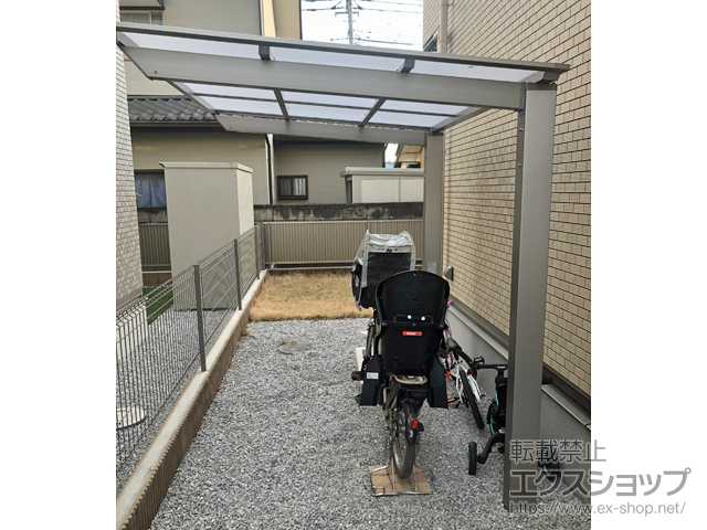 群馬県伊勢崎市ののサイクルポート・駐輪場 ネスカFミニ (フラットスタイル) 積雪〜20cm対応 施工例