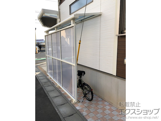 千葉県松戸市ののテラス屋根 スピーネ F型 テラスタイプ 単体 積雪〜20cm対応+前面スクリーン 2段仕様 施工例