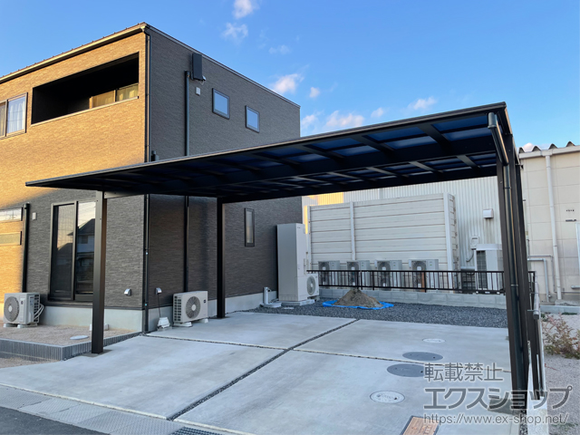 岡山県岡山市ののカーポート エフルージュ ツイン FIRST 積雪〜20cm対応 施工例