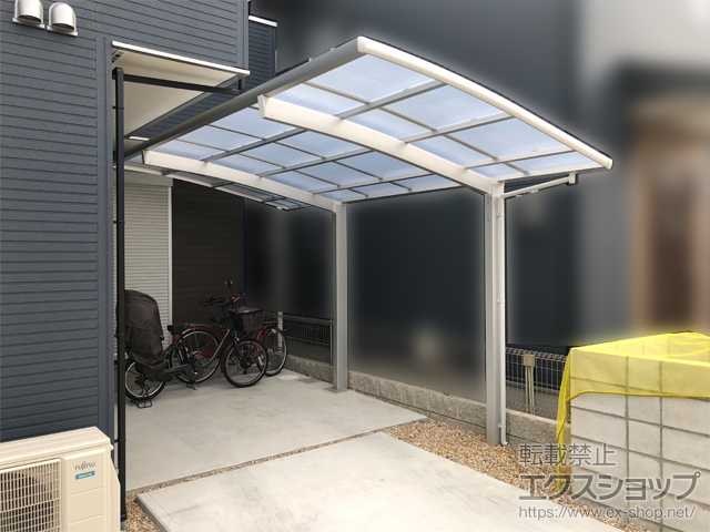 大阪府枚方市ののカーポート ネスカR (ラウンドスタイル) 積雪〜20cm対応 施工例