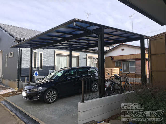茨城県つくばみらい市ののカーポート エフルージュ ツイン FIRST 積雪〜20cm対応 施工例