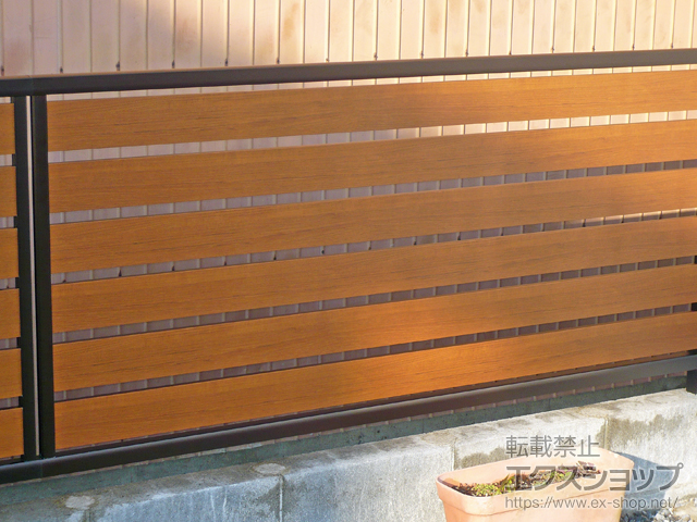 岐阜県不破郡関ケ原町ののフェンス・柵 モクアルフェンス 横板タイプ 自由柱施工 施工例