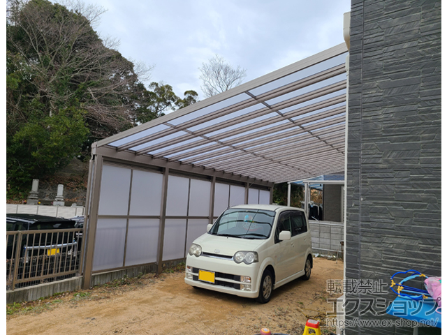 山口県宇部市ののテラス屋根 スピーネ F型 テラスタイプ 連棟 積雪〜20cm対応 施工例