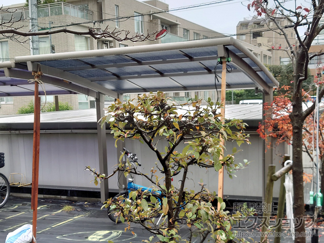 東京都渋谷区ののサイクルポート・駐輪場 ネスカRミニ (ラウンドスタイル) 積雪〜20cm対応 施工例