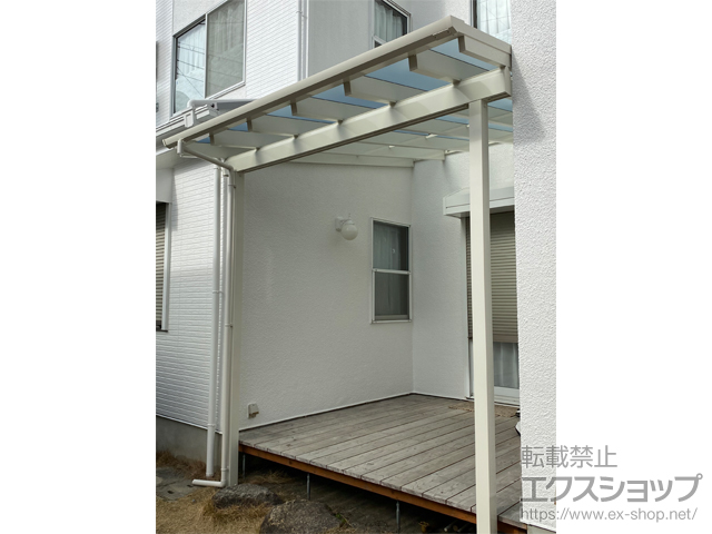 大阪府柏原市ののテラス屋根 ソラリア F型 ビッグサイズ 単体 積雪〜20cm対応 施工例