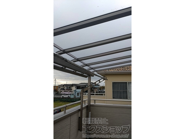 兵庫県明石市ののバルコニー・ベランダ屋根 テラスVS R型 屋根タイプ 単体 積雪〜30cm対応 施工例