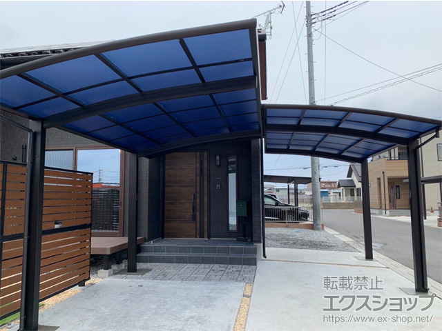 栃木県大田原市ののフェンス・柵 モクアルフェンス 横板タイプ 2段支柱 自立建て用 施工例