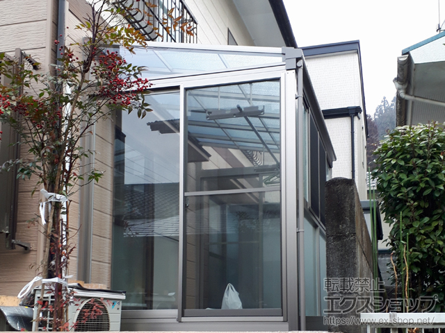 大分県日田市ののテラス囲い・サンルーム サニージュ F型 床納まり ランマ無 積雪〜50cm対応 施工例