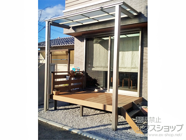 群馬県藤岡市ののテラス屋根 フーゴF 独立テラスタイプ 単体 積雪〜20cm対応 施工例