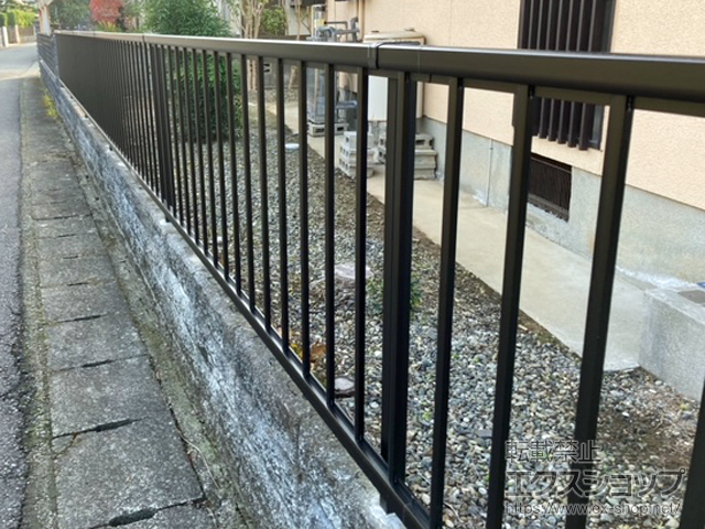 熊本県熊本市ののフェンス・柵 ミエッタフェンス 防犯たて格子タイプ 自由柱施工 施工例