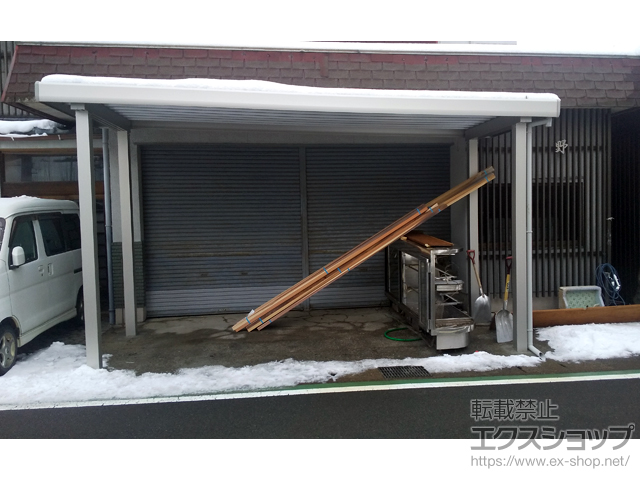 福井県鯖江市ののカーポート ジーポートneo 積雪100cmAタイプ 角柱4本柱 施工例