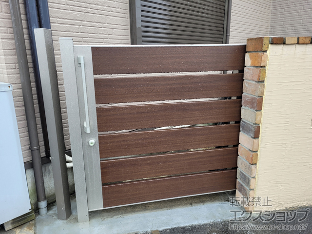 神奈川県厚木市のの門扉 ルシアススライド W03型 複合カラー 施工例