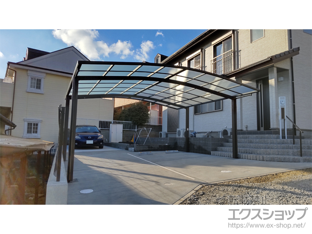 福岡県福岡市ののカーポート ネスカR (ラウンドスタイル) ワイド 積雪〜20cm対応 施工例