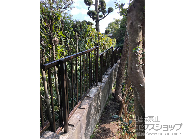 兵庫県芦屋市ののフェンス・柵 ミエッタフェンス 防犯たて格子タイプ・自由柱施工 施工例