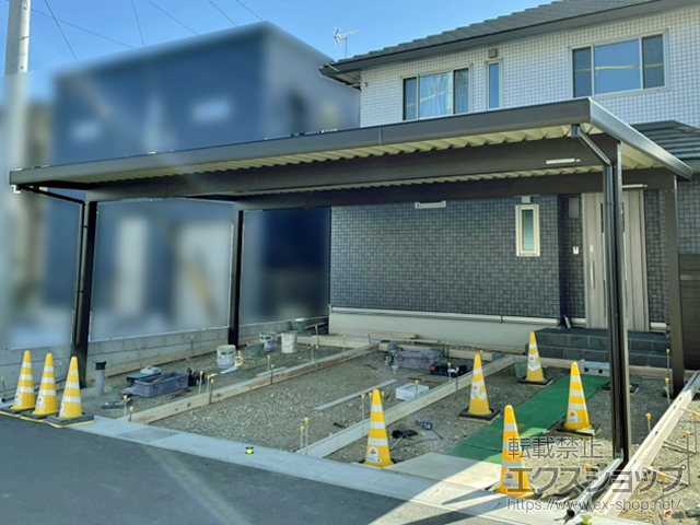 静岡県島田市ののカーポート レオンポートneo Smart 3台用 角柱4本柱 積雪〜30cm対応 施工例