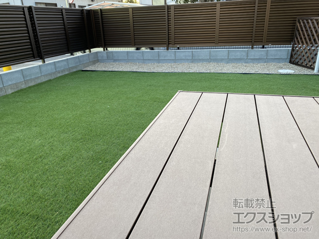 佐賀県鳥栖市ののフェンス・柵 ミエーネフェンス 目隠しルーバータイプ・自由柱施工 施工例