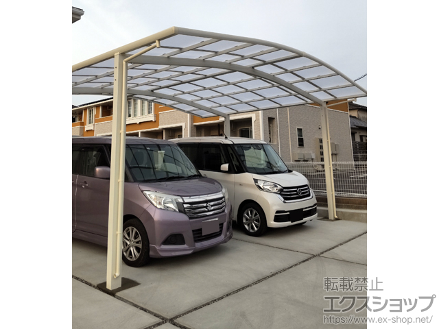 大分県大分市ののカーポート ネスカR (ラウンドスタイル) ワイド 積雪〜20cm対応 施工例