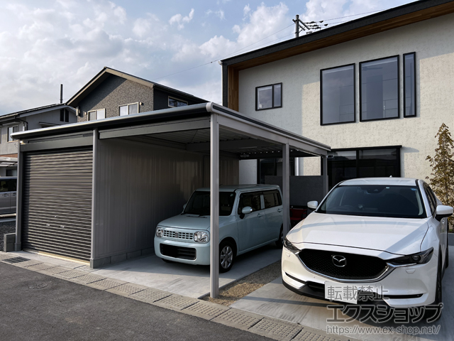 広島県福山市のの物置・屋外倉庫 ラヴィージュIII 一般型 オープンスペース付+補強ドアセット 施工例