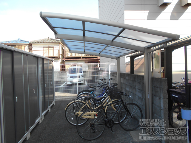 埼玉県蕨市ののサイクルポート・駐輪場 ネスカRミニ (ラウンドスタイル) 積雪〜20cm対応 施工例